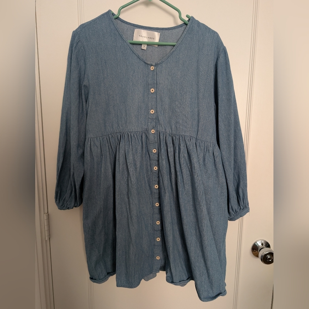 Tradlands Remi Chambray Dress Medium